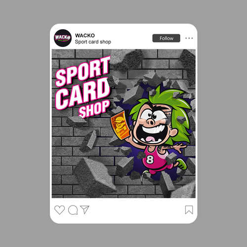Instagram ad design with the title 'Sport Card Shop'