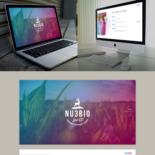 Food website with the title 'Colourful e-commerce webdesign for a product line '