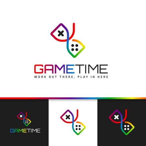 Rainbow logo with the title 'GameTime Concept Logo'