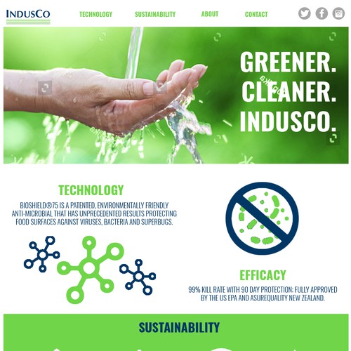 Branding website with the title 'Website Contest Winner for Cleaning Prodcut Company'