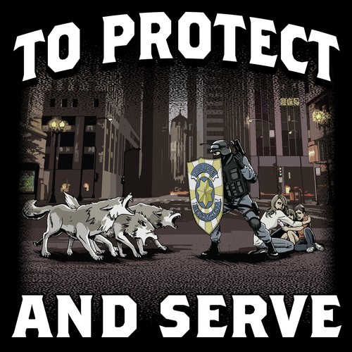 Wolf design with the title 'Police Design Contest'