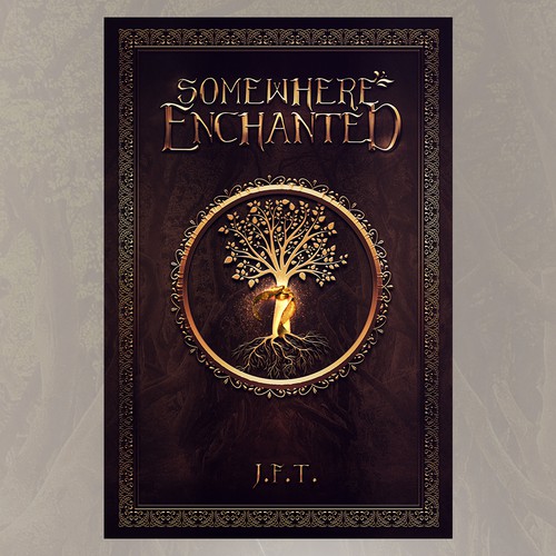 Ribbon design with the title 'Book cover design for a fantasy book '