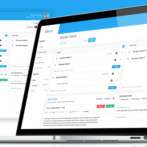 UX design with the title 'UX Task Management Tool Concept'