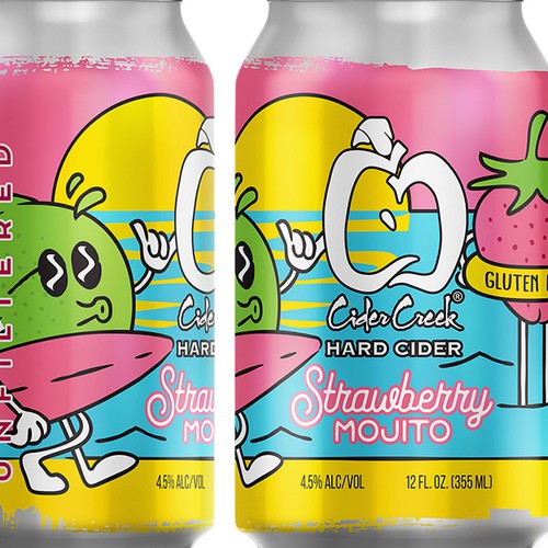 Cider label with the title 'Strawberry Mojito'