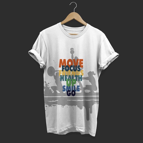 Word design with the title 'T-Shirt Fitness Center'