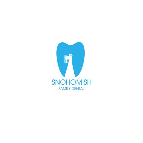 Toothbrush design with the title 'Negative Space Logo Concept'