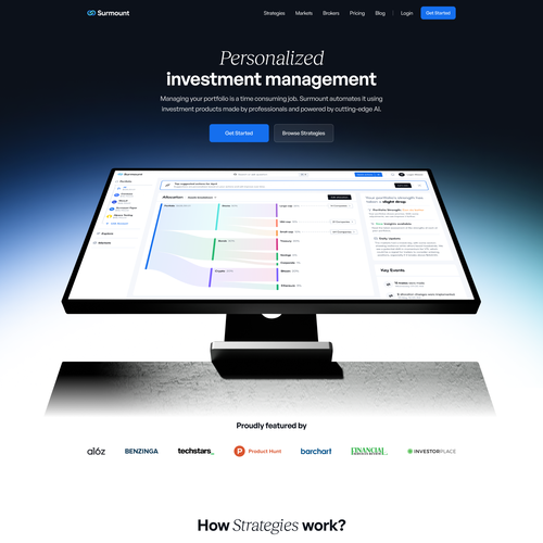 Investment website with the title 'Surmount Automated Investment'