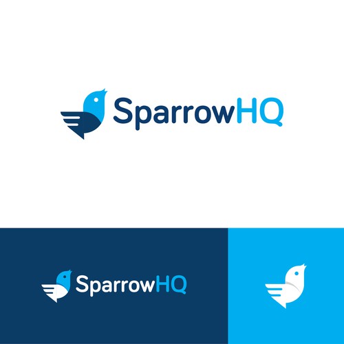 Flying logo with the title 'Sparrow HQ Logo'