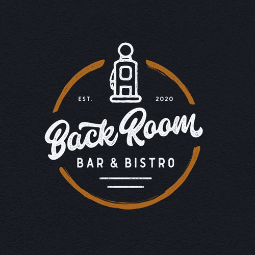 Grill design with the title 'Hand Lettering Logo or BACK ROOM Bar and Grill'