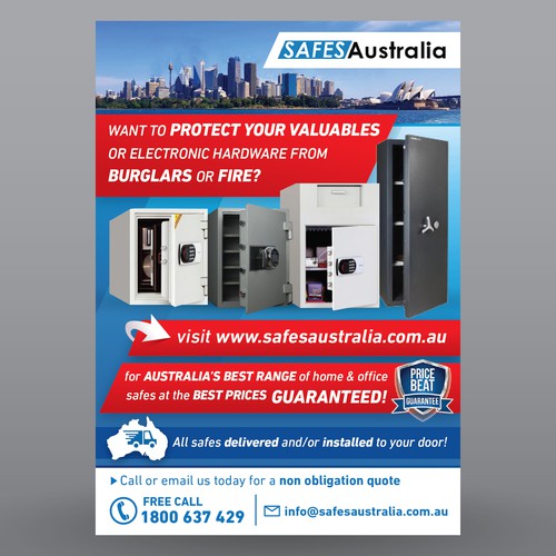 Lock design with the title 'Flyer for Safes Australia'