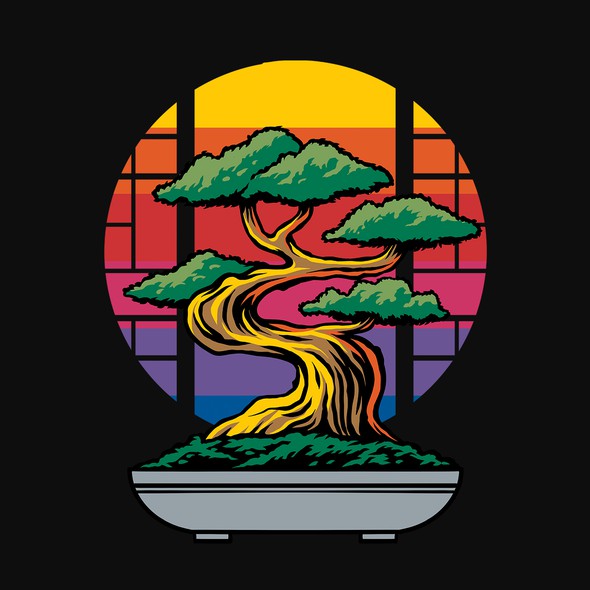 Bonsai design with the title 'Design a hoodie for an upcoming Japanese streetwear brand'