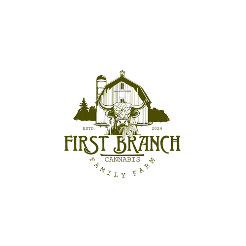 Barn logo with the title 'First Branch Cannabis'
