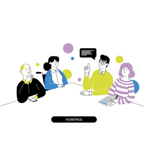 Flat design artwork with the title 'Vector Illustration'