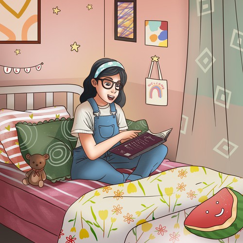 Girl artwork with the title 'The Bee Page One '