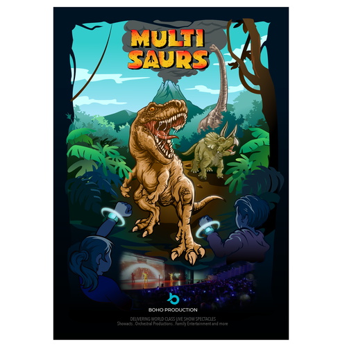 Dinosaur design with the title 'Keyvisual for MULTISAURS'