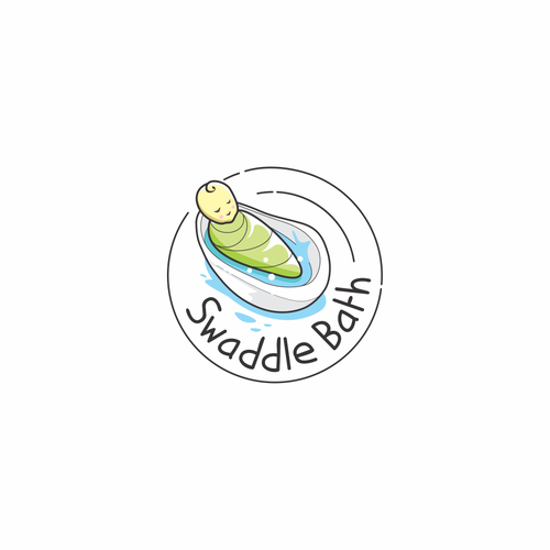 Bathtub logo with the title 'swaddle bath'