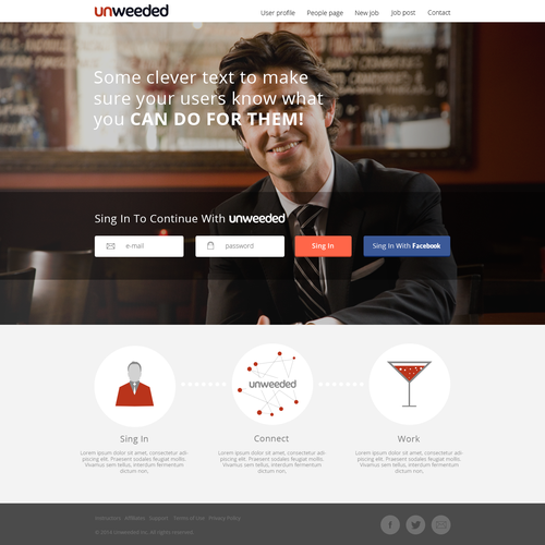 Community website with the title 'Design a clean, modern job site for the food and beverage industry.'