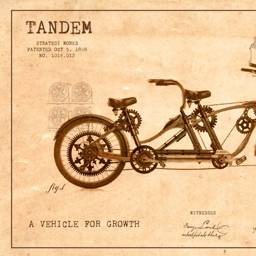 Print artwork with the title 'Steampunk Tandem Artwork / Finalist'