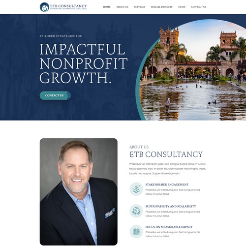 Nonprofit website with the title 'ETB Consultancy'