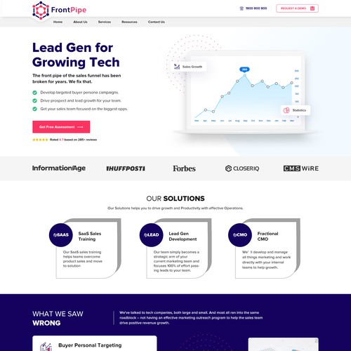 Call to action design with the title 'Lead Generation Landing page Design '