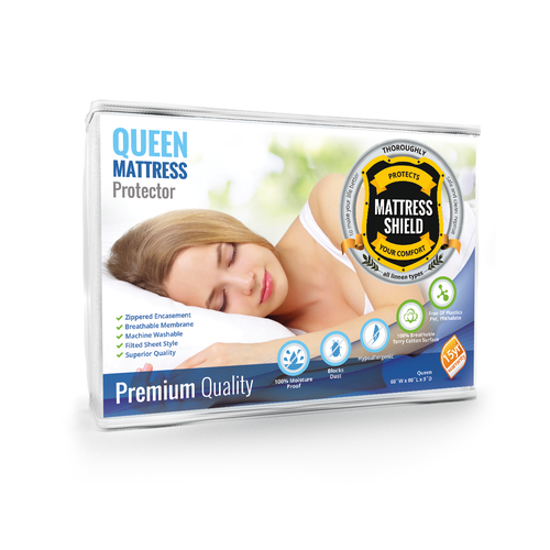 Queen design with the title 'Queen mattress protector'