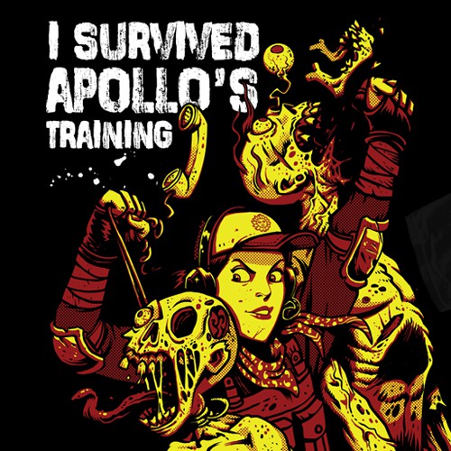 Horror t-shirt with the title 'I Survived Apollo's Training'