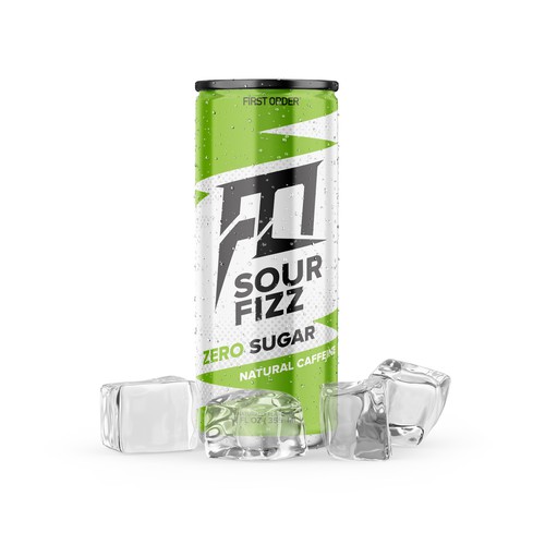 Beverage label with the title 'Energy Drink / Slim Can'