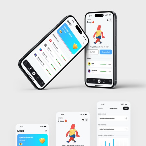 UI design with the title 'Learning App'