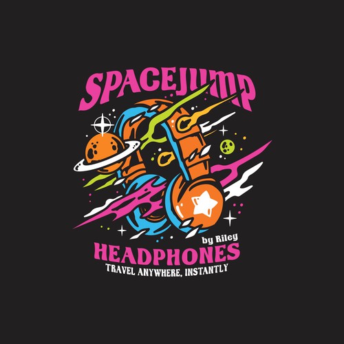 Astronomy design with the title 'Headphone Brand'