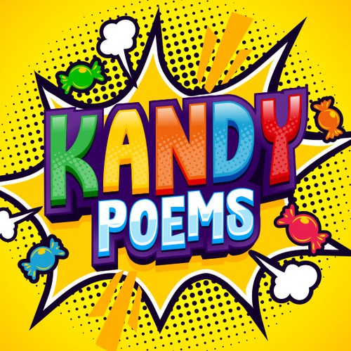 Chocolate bar logo with the title 'Kandy Poems'