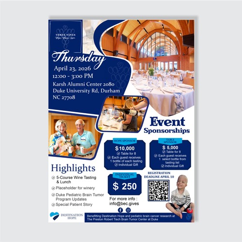 Cancer design with the title 'FLYER THREE VINES'