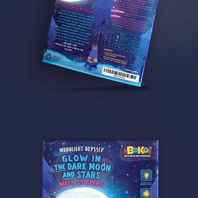 Illustrated packaging for a Moonlight Odyssey