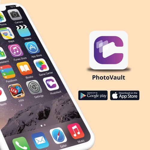 Wallet design with the title 'App Icon for a Photo Gallery application'