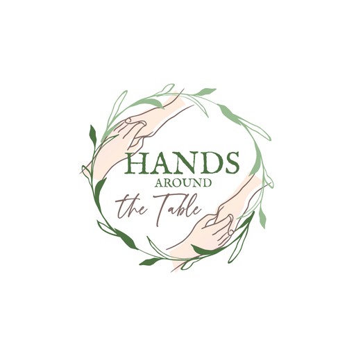 Friendship design with the title 'Hands Around the Table'