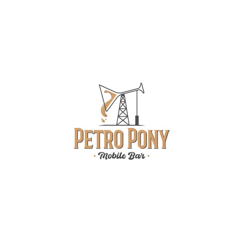 Art Deco design with the title 'Logo for a Petro Pony Mobile Bar'