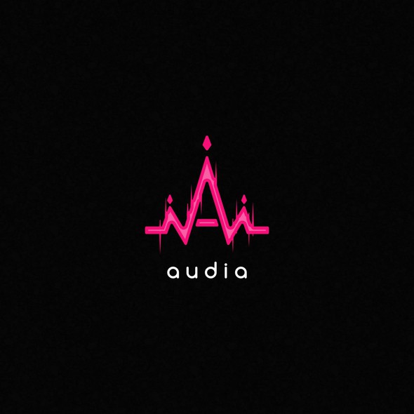 Soundwave logo with the title 'Modern Cool Logo for Audia'