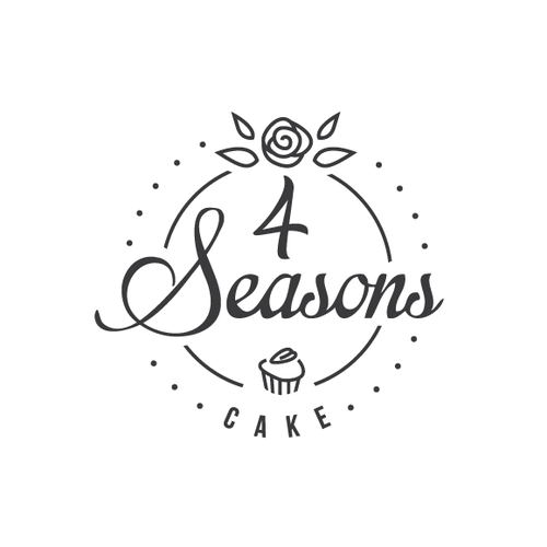 Linear logo with the title 'Simple yet elegant logo for a floral cake shop'