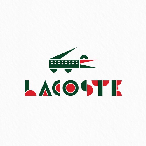 Bauhaus logo with the title 'Lacoste logo in Bauhaus style'