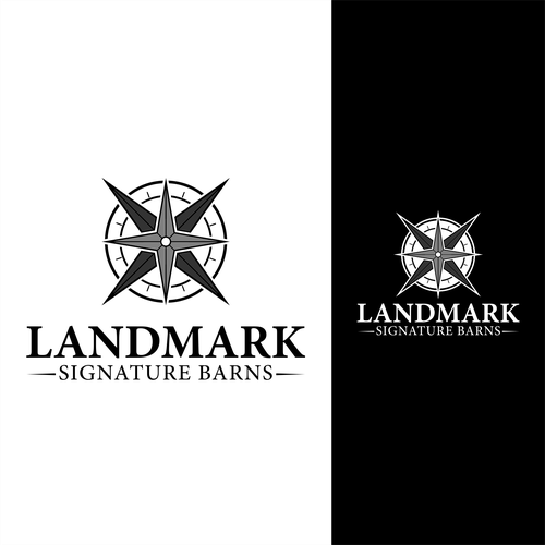 Barn logo with the title 'Logo For Landmark SIgnature Barns'
