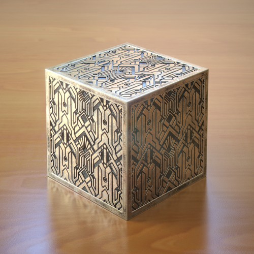 Decorative design with the title '3d Decorative Jewellery Cube'