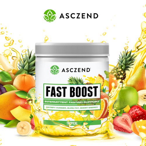 Instagram ad design with the title 'Eye-catching Fresh & Healthy Supplement Label Packaging Design for Asczend'