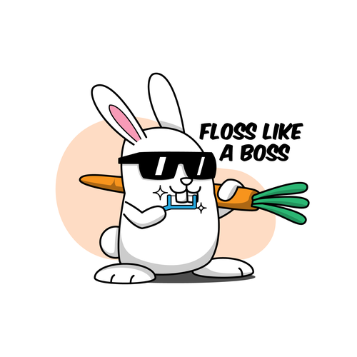 Vegetable artwork with the title 'Mascot for Frome Family Dentistry'