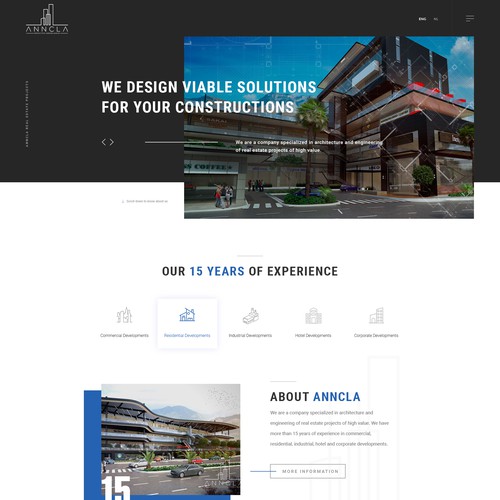 Agency design with the title 'Anncla architechure website '