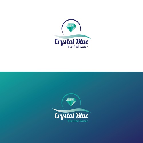 Caribbean logo with the title 'Logo for "Crystal Blue" Purified Water'