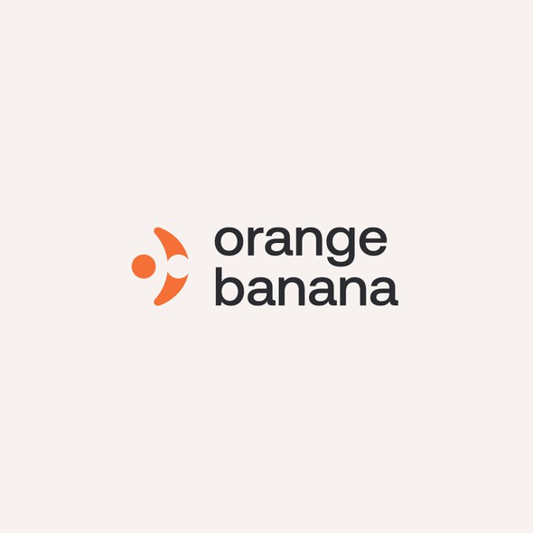 Negative space logo with the title 'Design for Orange Banana Creative Studio'