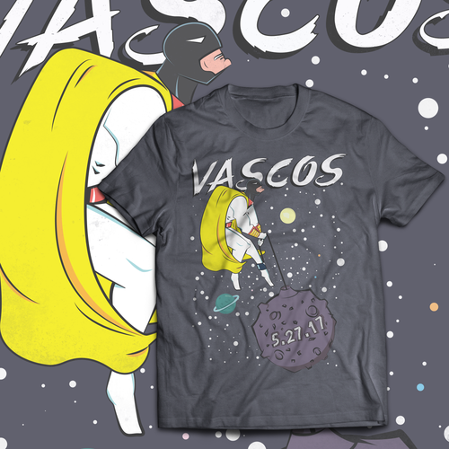 Bold t-shirt with the title 'Space Ghost Bachelor Party'