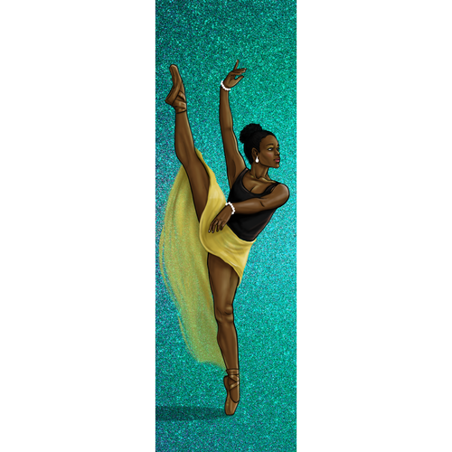 Editorial design with the title 'Ballerina Bookmark Illustration'