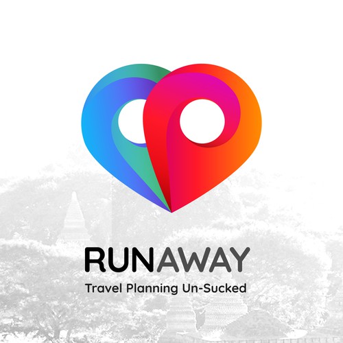 GPS design with the title 'Concept for RunAway - A travel planning app'