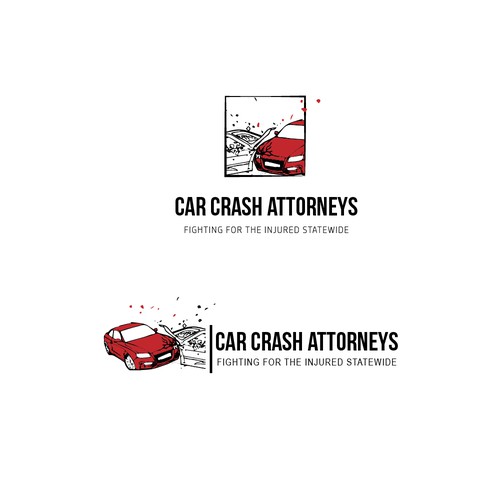 Car brand with the title 'car crash attorney  logo'