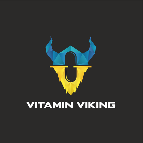 Viking ship logo with the title 'Vitamin Viking. Logo for a supplement company '